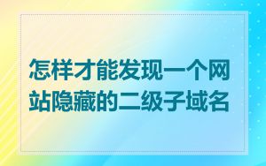 怎样才能发现一个网站隐藏的二级子域名