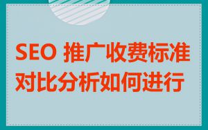 SEO 推广收费标准对比分析如何进行