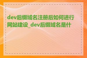 dev后缀域名注册后如何进行网站建设_dev后缀域名是什么