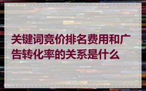 关键词竞价排名费用和广告转化率的关系是什么