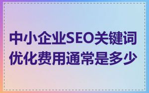 中小企业SEO关键词优化费用通常是多少
