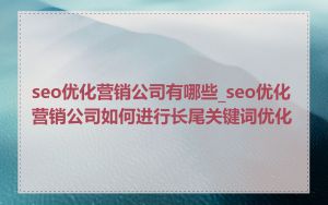 seo优化营销公司有哪些_seo优化营销公司如何进行长尾关键词优化