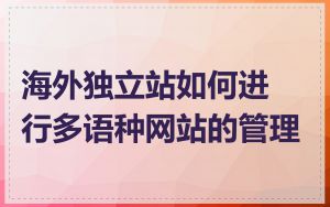 海外独立站如何进行多语种网站的管理