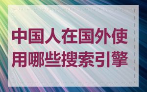 中国人在国外使用哪些搜索引擎
