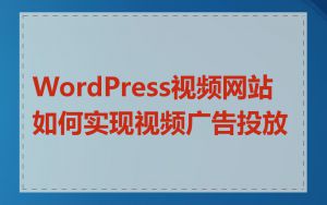 WordPress视频网站如何实现视频广告投放