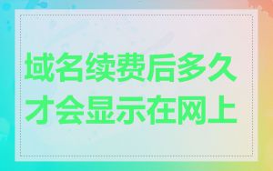 域名续费后多久才会显示在网上