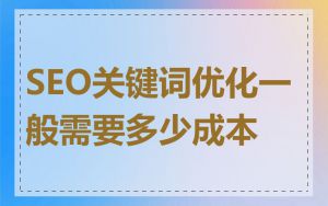 SEO关键词优化一般需要多少成本