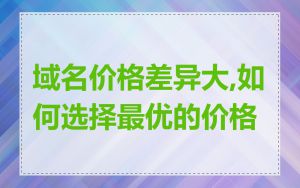 域名价格差异大,如何选择最优的价格