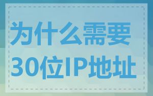 为什么需要30位IP地址