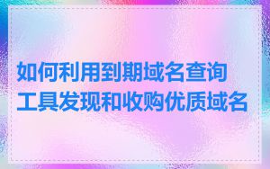 如何利用到期域名查询工具发现和收购优质域名