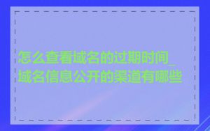 怎么查看域名的过期时间_域名信息公开的渠道有哪些