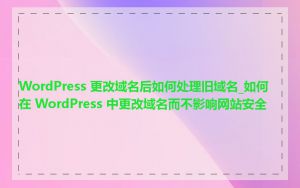 WordPress 更改域名后如何处理旧域名_如何在 WordPress 中更改域名而不影响网站安全