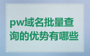 pw域名批量查询的优势有哪些