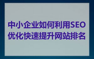中小企业如何利用SEO优化快速提升网站排名