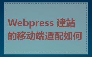 Webpress 建站的移动端适配如何