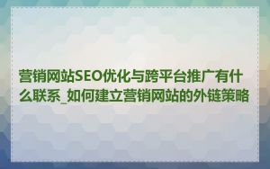 营销网站SEO优化与跨平台推广有什么联系_如何建立营销网站的外链策略