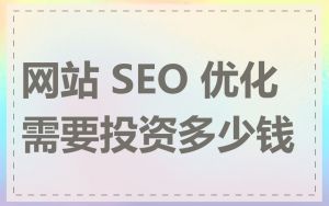 网站 SEO 优化需要投资多少钱