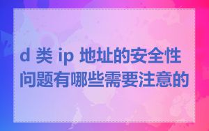 d 类 ip 地址的安全性问题有哪些需要注意的
