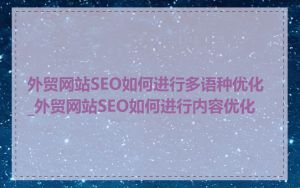 外贸网站SEO如何进行多语种优化_外贸网站SEO如何进行内容优化