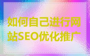 如何自己进行网站SEO优化推广