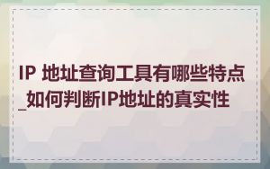 IP 地址查询工具有哪些特点_如何判断IP地址的真实性
