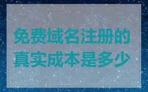 免费域名注册的真实成本是多少
