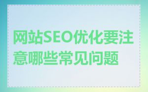 网站SEO优化要注意哪些常见问题