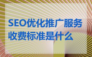 SEO优化推广服务收费标准是什么