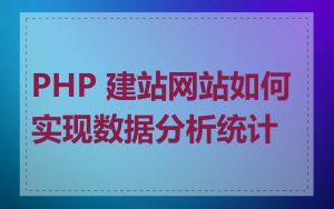 PHP 建站网站如何实现数据分析统计