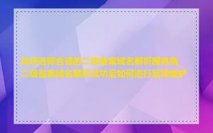 如何选择合适的二级备案域名解析服务商_二级备案域名解析成功后如何进行后续维护