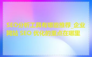 SEO分析工具有哪些推荐_企业网站 SEO 优化的重点在哪里