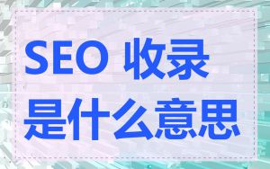 SEO 收录是什么意思