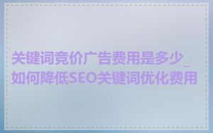 关键词竞价广告费用是多少_如何降低SEO关键词优化费用