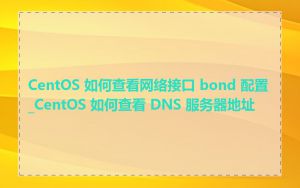 CentOS 如何查看网络接口 bond 配置_CentOS 如何查看 DNS 服务器地址