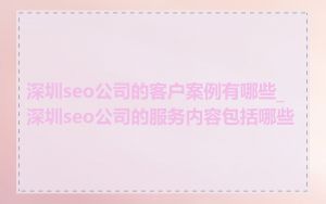 深圳seo公司的客户案例有哪些_深圳seo公司的服务内容包括哪些