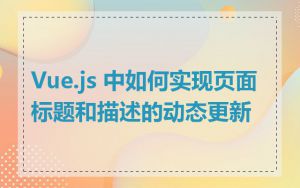 Vue.js 中如何实现页面标题和描述的动态更新