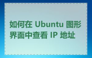 如何在 Ubuntu 图形界面中查看 IP 地址