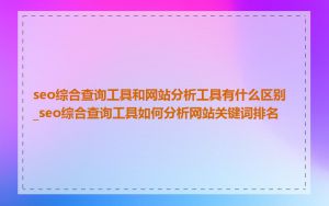 seo综合查询工具和网站分析工具有什么区别_seo综合查询工具如何分析网站关键词排名