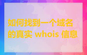 如何找到一个域名的真实 whois 信息