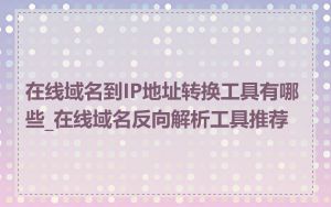 在线域名到IP地址转换工具有哪些_在线域名反向解析工具推荐