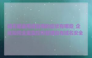 域名被盗用或冒用的症状有哪些_企业如何全面监控和管理自有域名安全