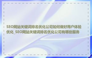 SEO网站关键词排名优化公司如何做好用户体验优化_SEO网站关键词排名优化公司有哪些服务