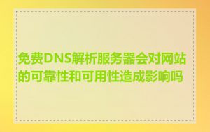 免费DNS解析服务器会对网站的可靠性和可用性造成影响吗