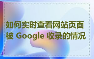 如何实时查看网站页面被 Google 收录的情况