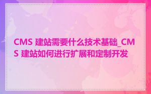 CMS 建站需要什么技术基础_CMS 建站如何进行扩展和定制开发