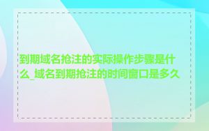 到期域名抢注的实际操作步骤是什么_域名到期抢注的时间窗口是多久