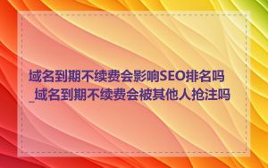 域名到期不续费会影响SEO排名吗_域名到期不续费会被其他人抢注吗