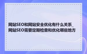网站SEO和网站安全优化有什么关系_网站SEO需要定期检查和优化哪些地方