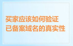 买家应该如何验证已备案域名的真实性