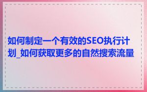 如何制定一个有效的SEO执行计划_如何获取更多的自然搜索流量